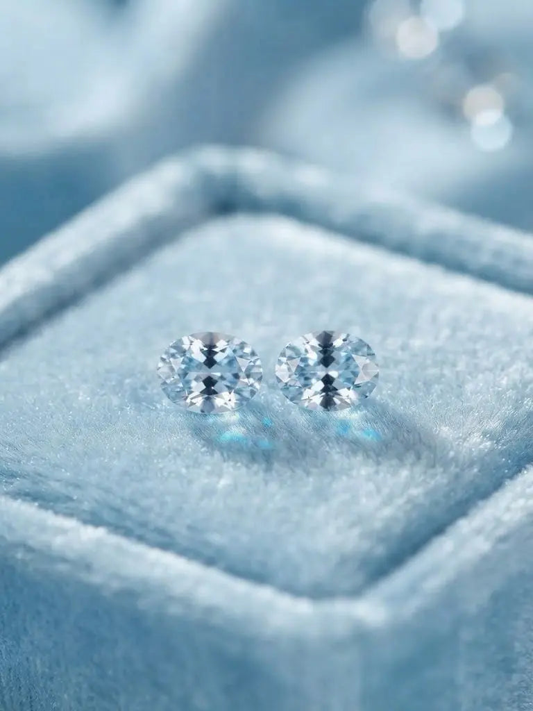 Natural Quality 2 Aquamarine Gemstones From Madagascar, Dimension 3x5 mm, Weight O.26 CT, Shape Oval cut, GEM-ABC-286